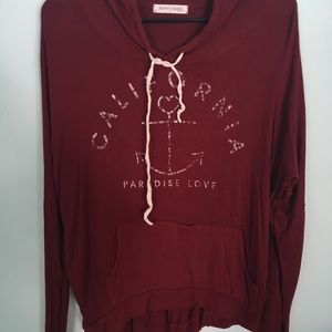 DARK RED HOODIE